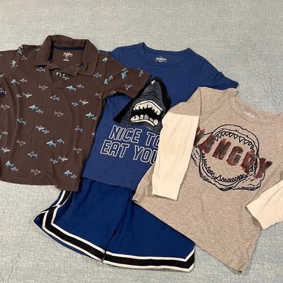 OshKosh Boys Size 8 Shark Clothing Bundle - Picture 1 of 11